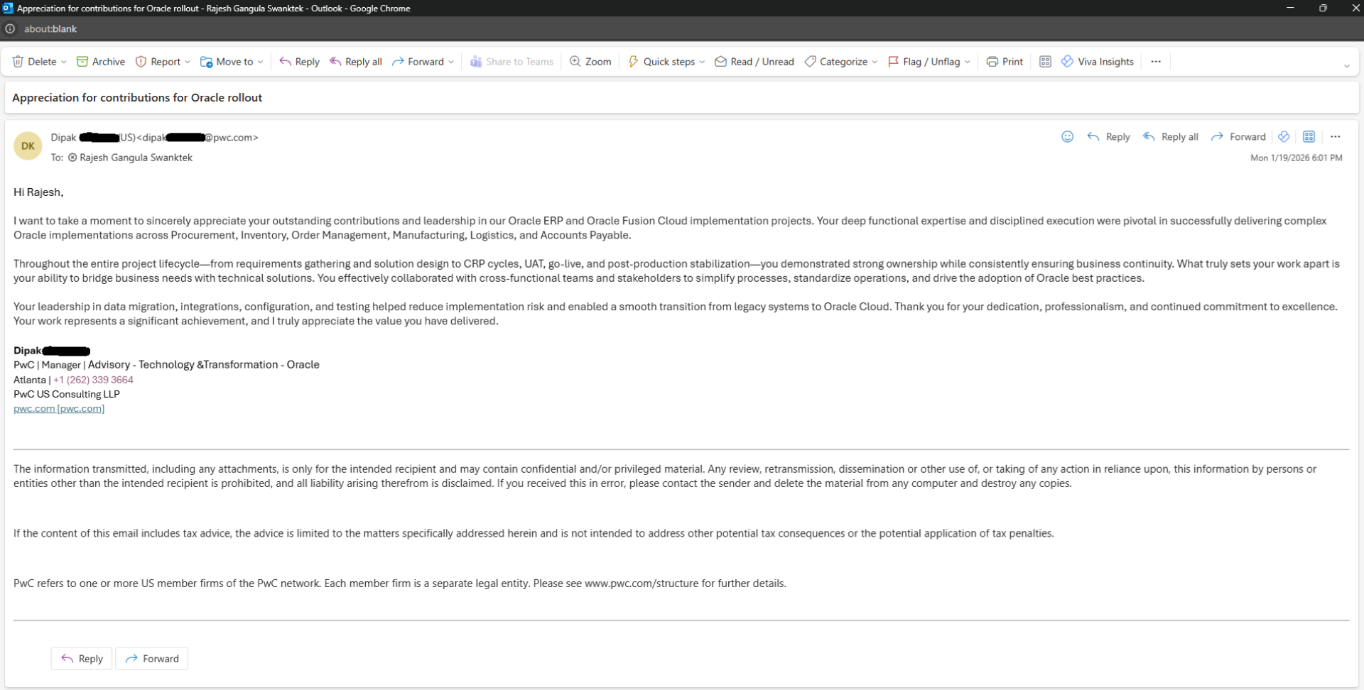 Noble Technology Awards Winner - Oracle Fusion Cloud SCM Transformation at Scale gallery